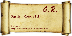 Ogrin Romuald névjegykártya